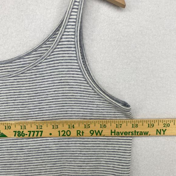 EILEEN FISHER Tank Top M Organic Cotton Jersey Striped Cami Scoop Neck Gray - Picture 8 of 13